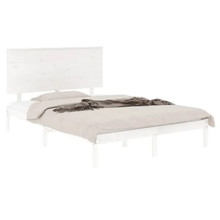 Cadre de lit sans matelas blanc 120x190 cm bois massif