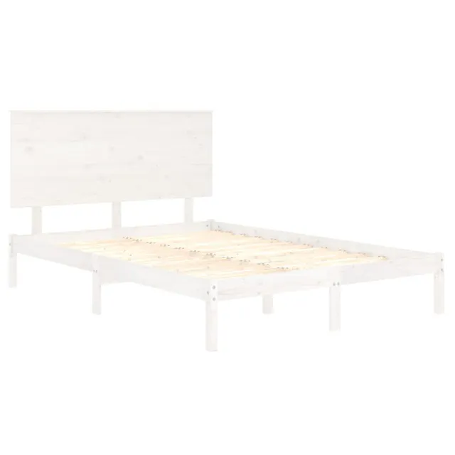 Cadre de lit sans matelas blanc 140x190 cm bois de pin massif