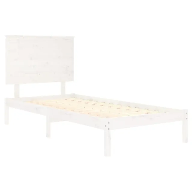 Cadre de lit sans matelas blanc 100x200 cm bois de pin massif