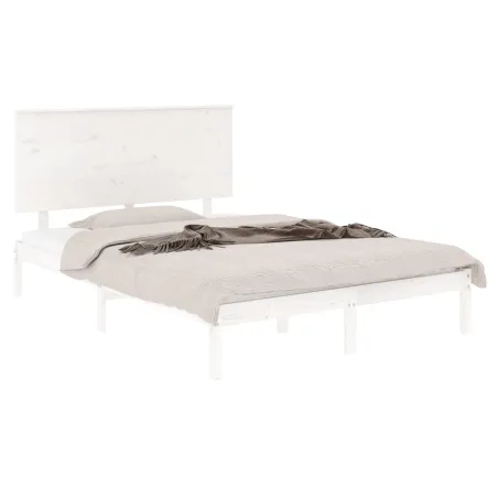 Cadre de lit sans matelas blanc 120x200 cm bois de pin massif