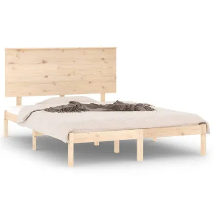 Cadre de lit sans matelas 140x200 cm bois massif de pin 2