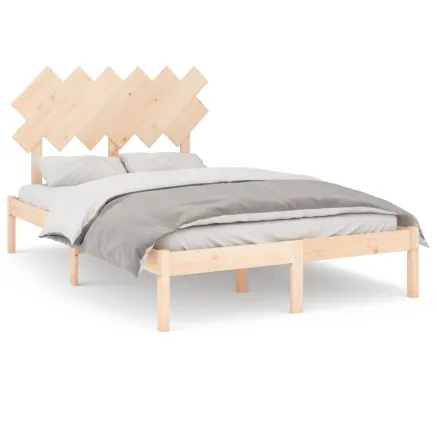 Cadre de lit sans matelas 120x190 cm bois massif 2