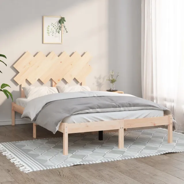 Cadre de lit sans matelas 135x190 cm bois massif