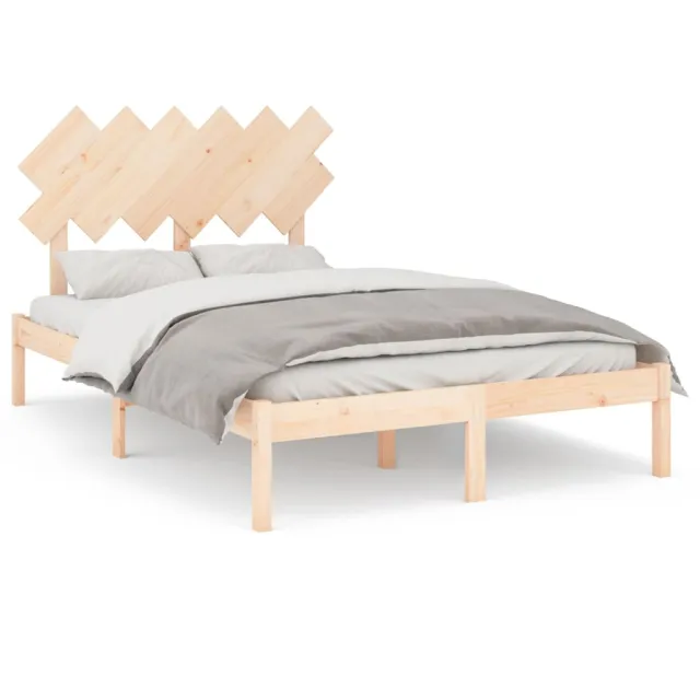 Cadre de lit sans matelas 135x190 cm bois massif
