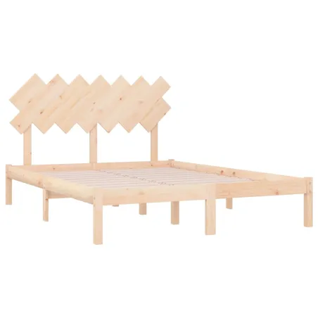 Cadre de lit sans matelas 135x190 cm bois massif