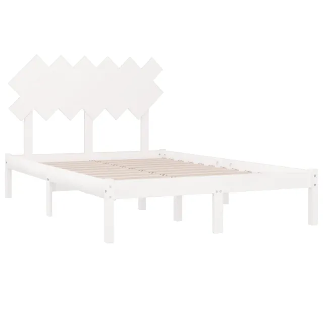 Cadre de lit sans matelas blanc 120x200 cm bois massif