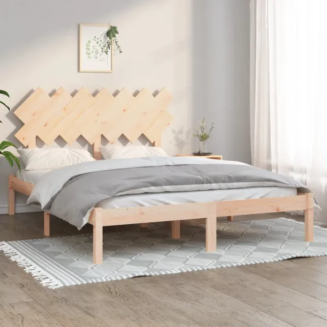 Cadre de lit sans matelas 150x200 cm bois massif