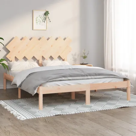Cadre de lit sans matelas 150x200 cm bois massif