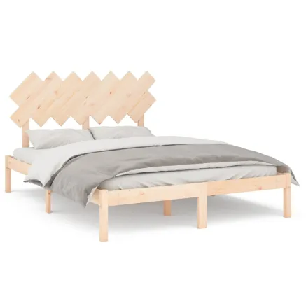 Cadre de lit sans matelas 150x200 cm bois massif 2