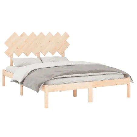 Cadre de lit sans matelas 150x200 cm bois massif