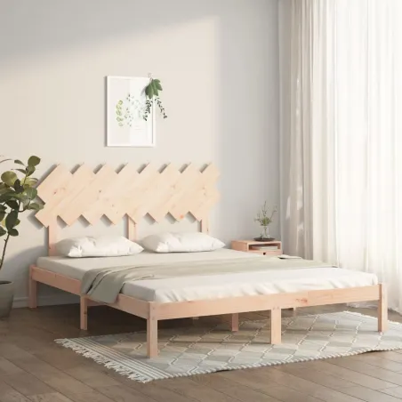 Cadre de lit sans matelas 160x200 cm bois massif