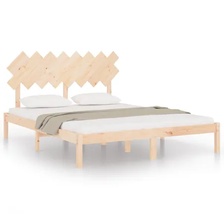 Cadre de lit sans matelas 160x200 cm bois massif