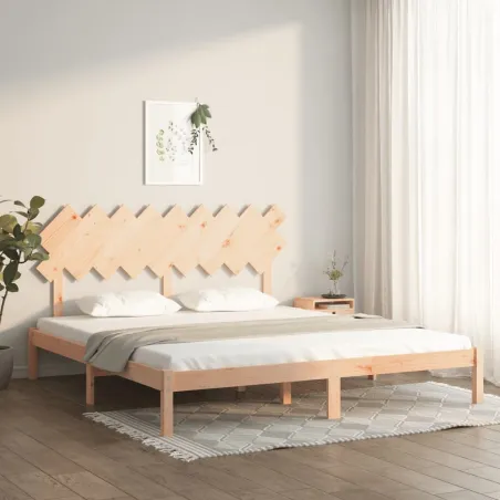 Cadre de lit sans matelas 180x200 cm bois massif