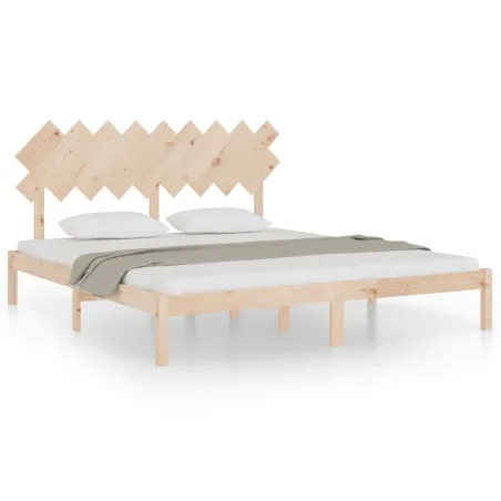 Cadre de lit sans matelas 180x200 cm bois massif