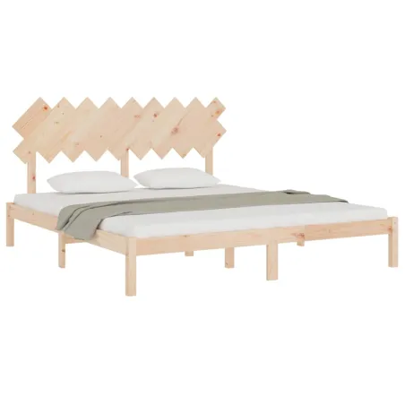 Cadre de lit sans matelas 180x200 cm bois massif