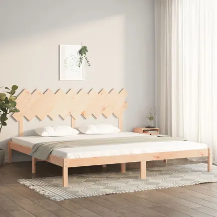 Cadre de lit sans matelas 200x200 cm bois massif