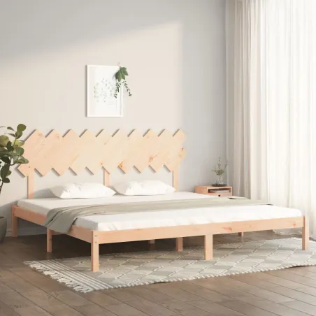 Cadre de lit sans matelas 200x200 cm bois massif