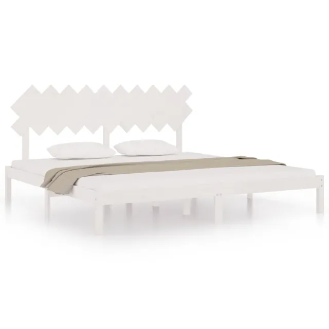 Cadre de lit sans matelas blanc 200x200 cm bois massif