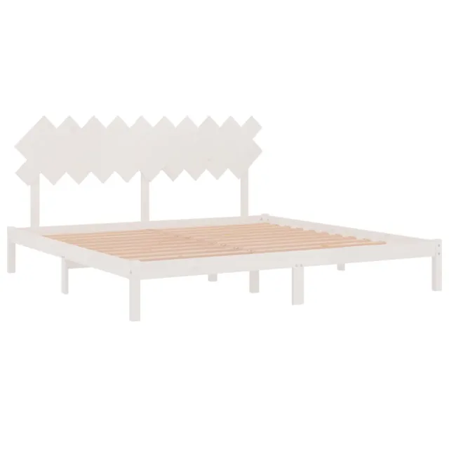 Cadre de lit sans matelas blanc 200x200 cm bois massif