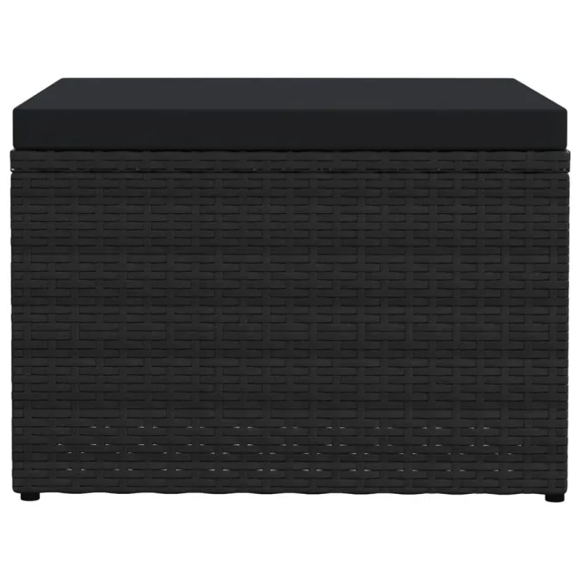 Tabouret de jardin avec coussin Noir Résine tressée