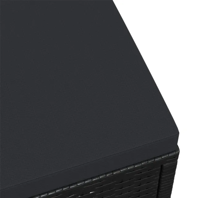 Tabouret de jardin avec coussin Noir Résine tressée