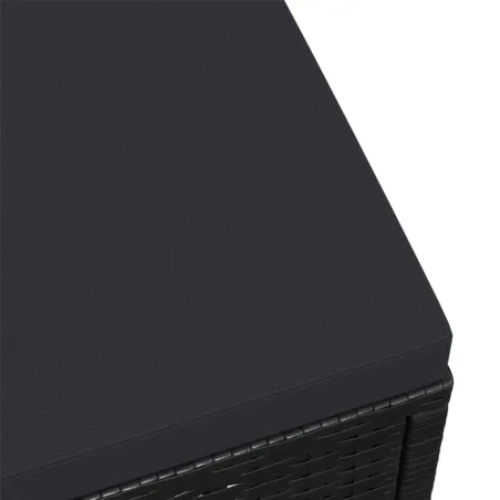 Tabouret de jardin avec coussin Noir Résine tressée