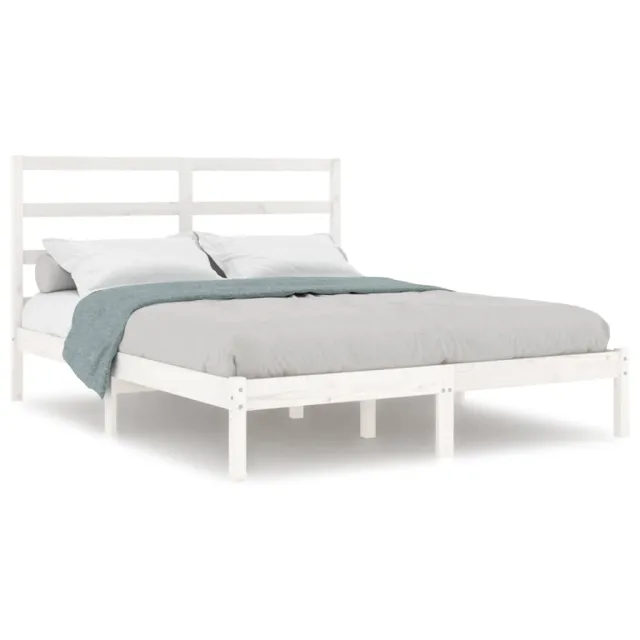 Cadre de lit sans matelas blanc 120x190 cm bois massif