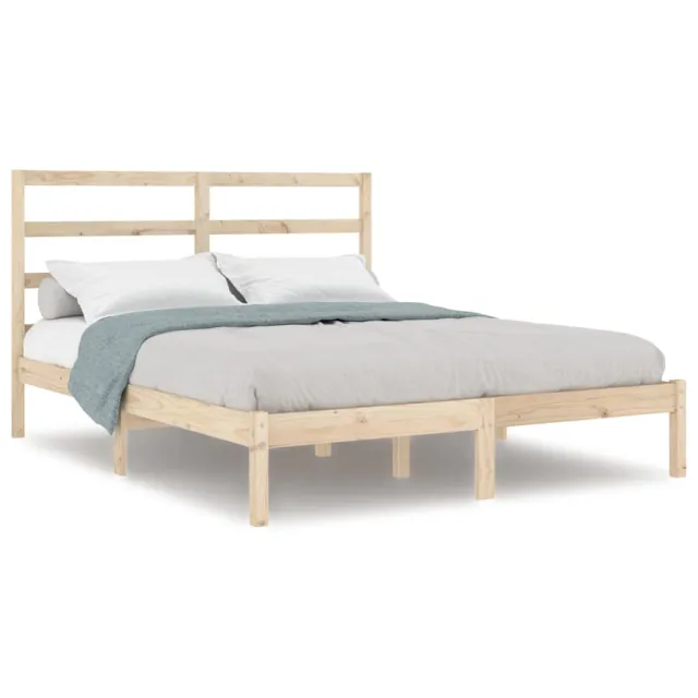 Cadre de lit sans matelas 135x190 cm bois massif