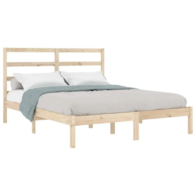 Cadre de lit sans matelas 135x190 cm bois massif