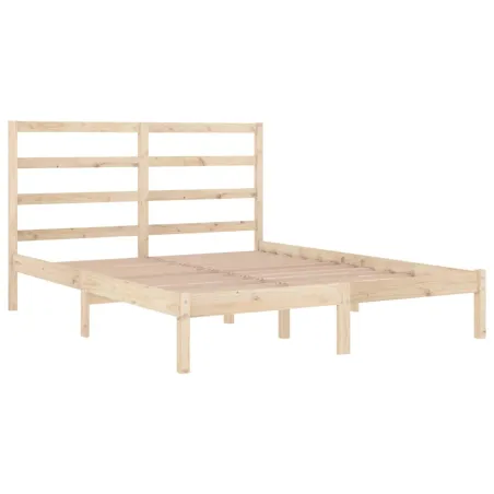 Cadre de lit sans matelas 135x190 cm bois massif