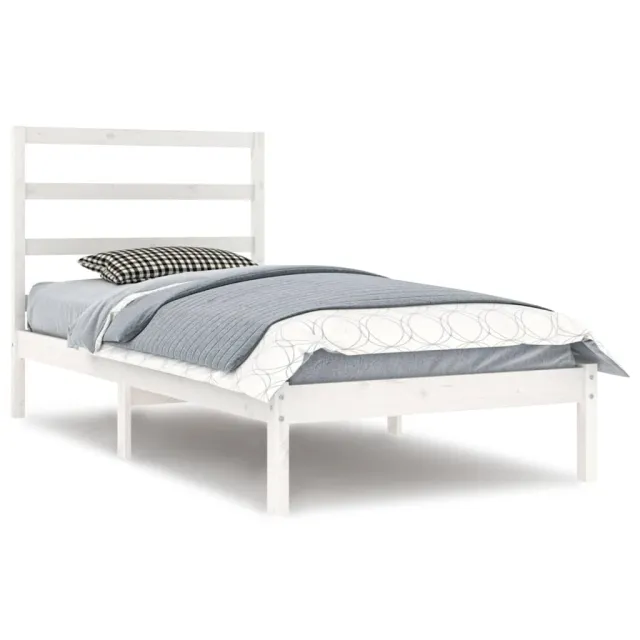 Cadre de lit sans matelas blanc 90x200 cm bois de pin massif
