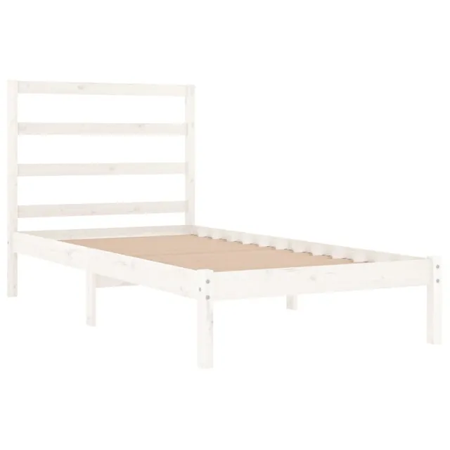 Cadre de lit sans matelas blanc 90x200 cm bois de pin massif