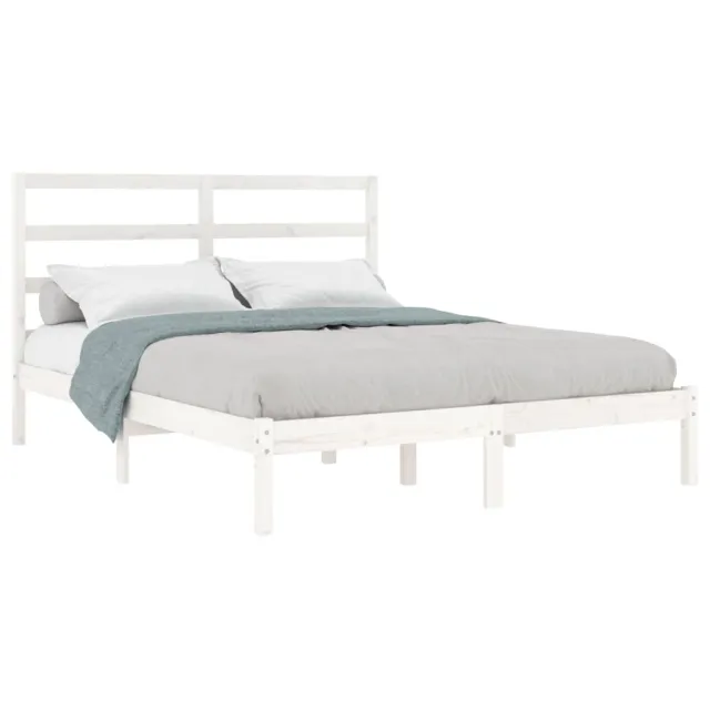 Cadre de lit sans matelas blanc 120x200 cm bois de pin massif