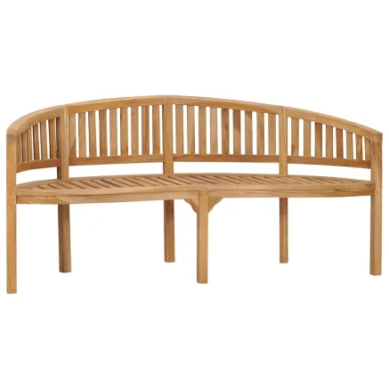 Banc de jardin en forme de banane 180 cm bois de teck solide 2