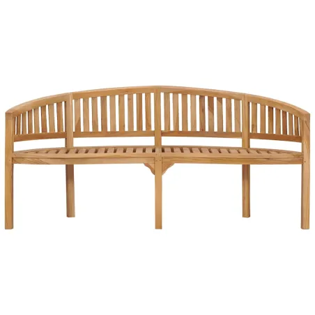 Banc de jardin en forme de banane 180 cm bois de teck solide