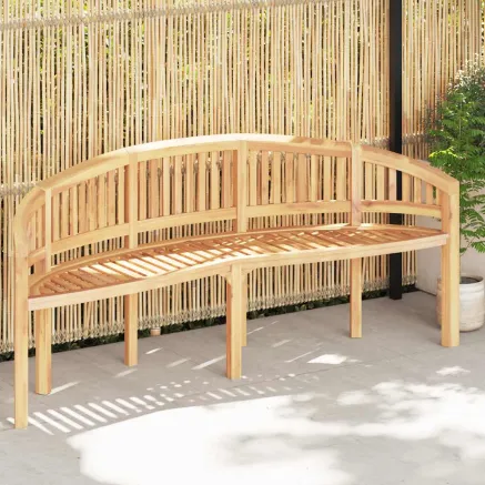 Banc de jardin en forme de banane 200 cm bois de teck solide