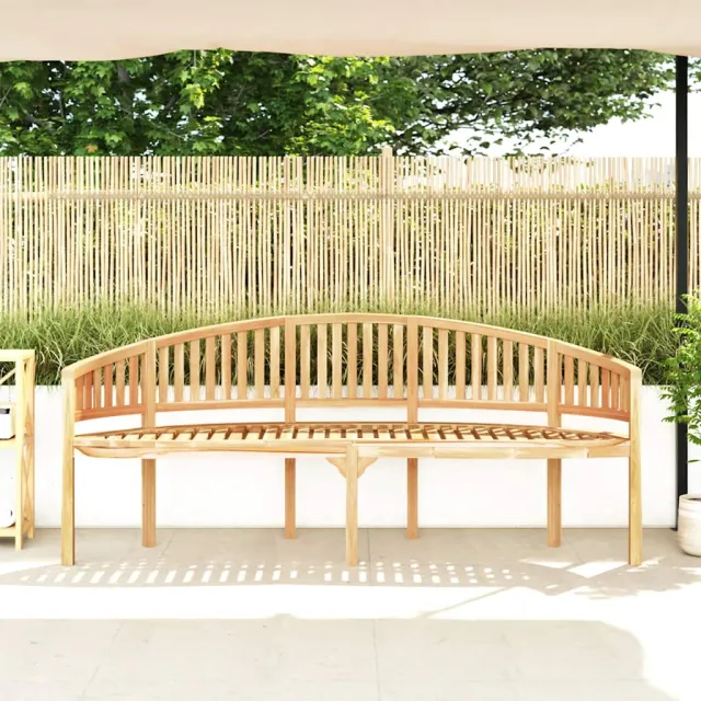 Banc de jardin en forme de banane 200 cm bois de teck solide