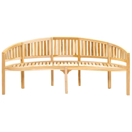Banc de jardin en forme de banane 200 cm bois de teck solide