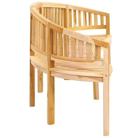 Banc de jardin en forme de banane 200 cm bois de teck solide