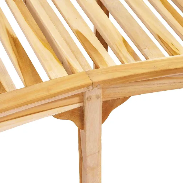 Banc de jardin en forme de banane 200 cm bois de teck solide