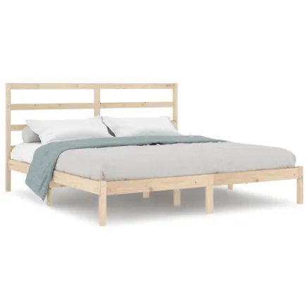 Cadre de lit sans matelas 200x200 cm bois massif de pin 2