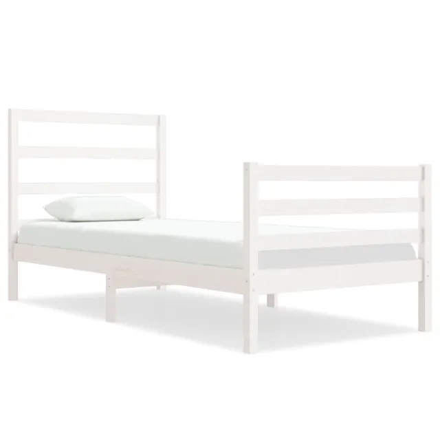 Cadre de lit sans matelas blanc bois de pin massif 90x190 cm