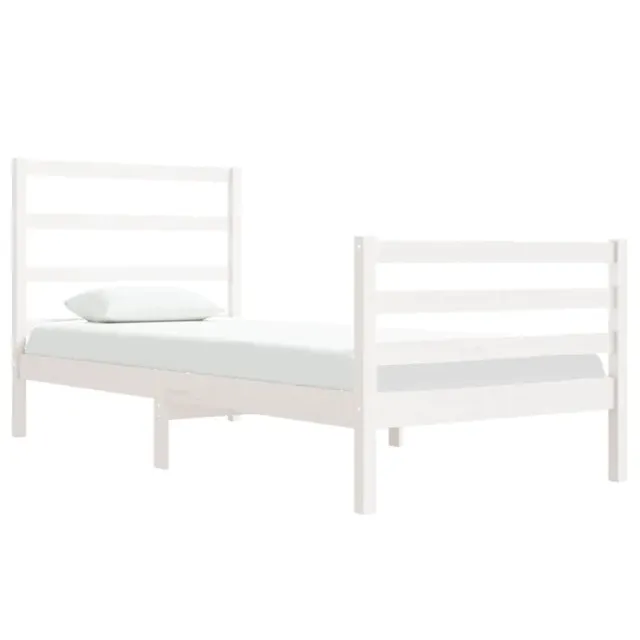 Cadre de lit sans matelas blanc bois de pin massif 90x190 cm