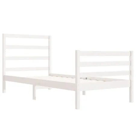 Cadre de lit sans matelas blanc bois de pin massif 90x190 cm