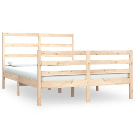 Cadre de lit sans matelas bois de pin massif 120x190 cm 2
