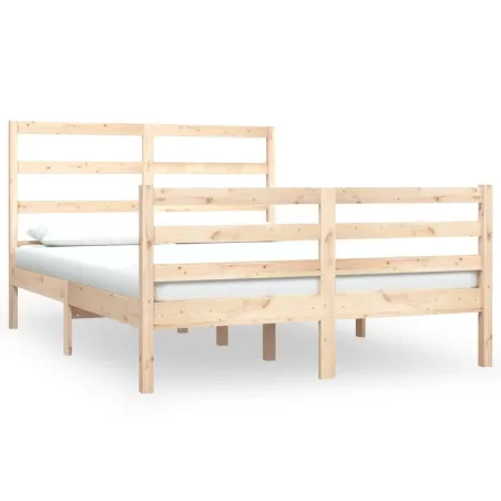 Cadre de lit sans matelas bois de pin massif 120x190 cm