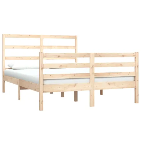 Cadre de lit sans matelas bois de pin massif 120x190 cm