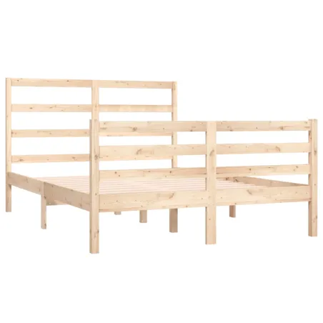 Cadre de lit sans matelas bois de pin massif 120x190 cm