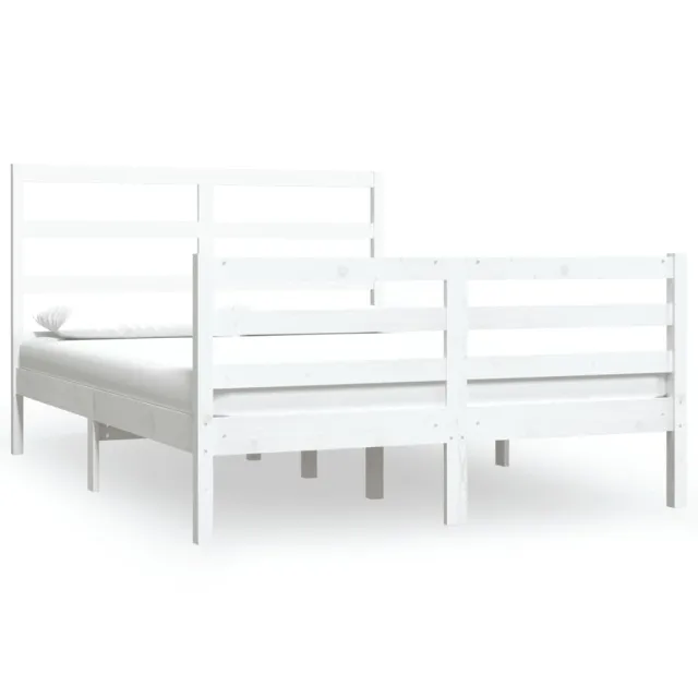 Cadre de lit sans matelas blanc bois de pin massif 120x190 cm