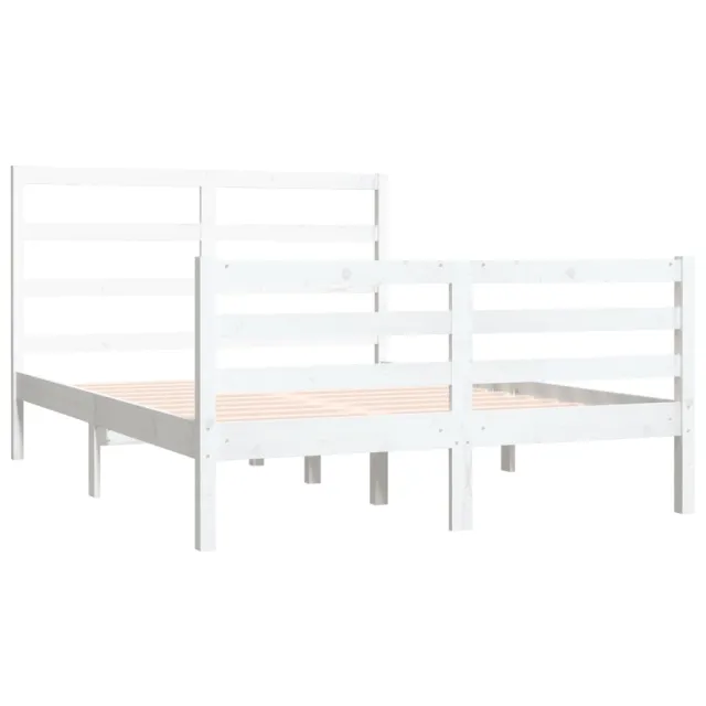 Cadre de lit sans matelas blanc bois de pin massif 120x190 cm